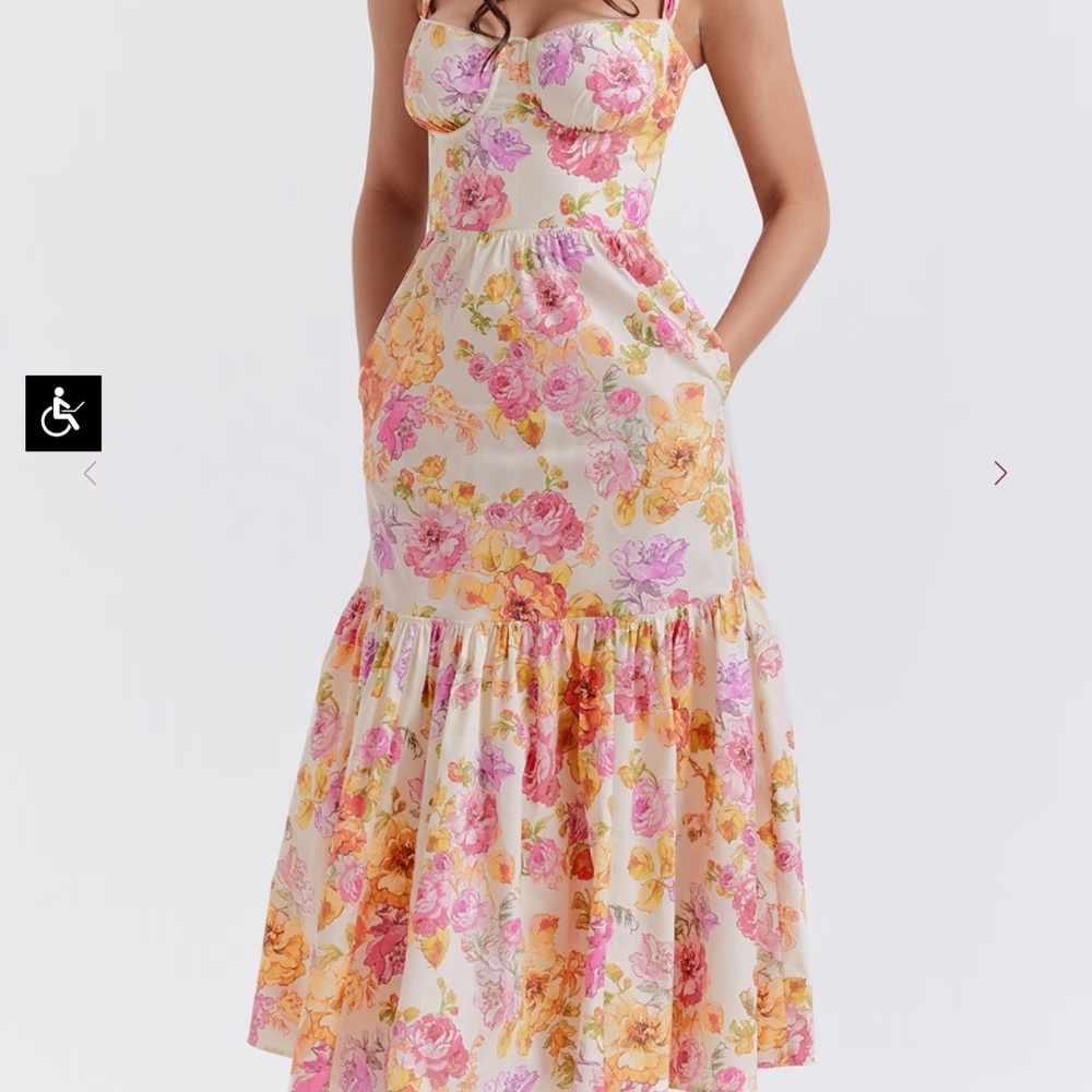 ELIA Ivory Floral Midi Sundress